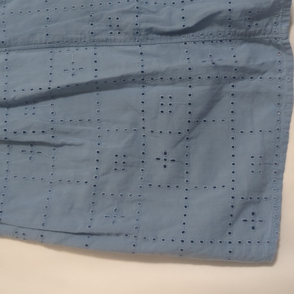 Madewell Button-Front V-Neck Mini Dress, Color Tranquil Lake Size M - Picture 9 of 16